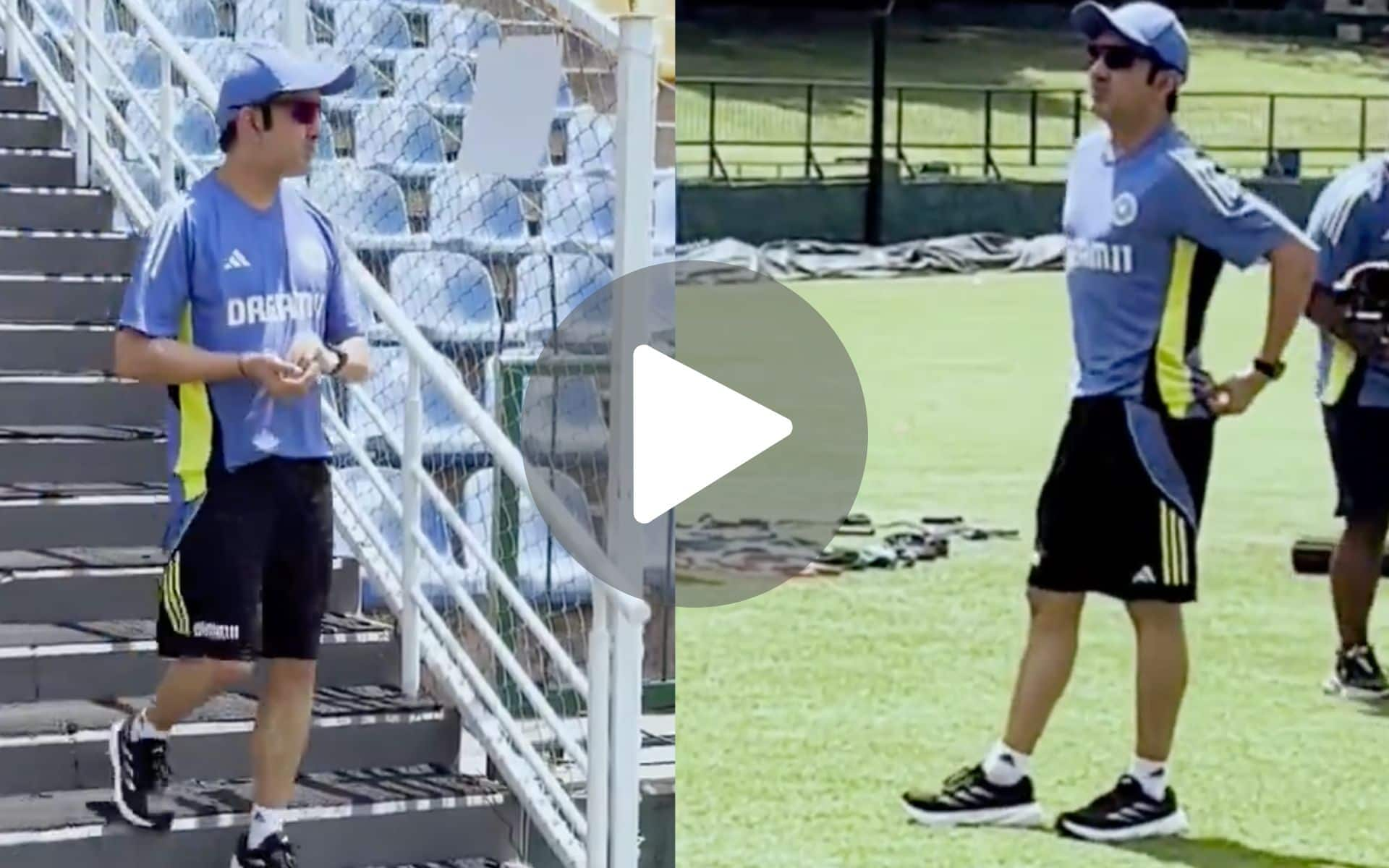 [Watch] Gautam Gambhir's First Arrival As Head Coach On Cricket Field Ahead Of SL Series